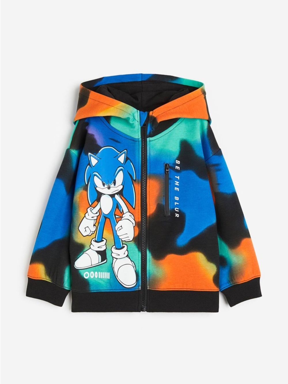 H&M Sonic the Hedgehog Be the Blur Scuba Hoodie Toddler Size 3T